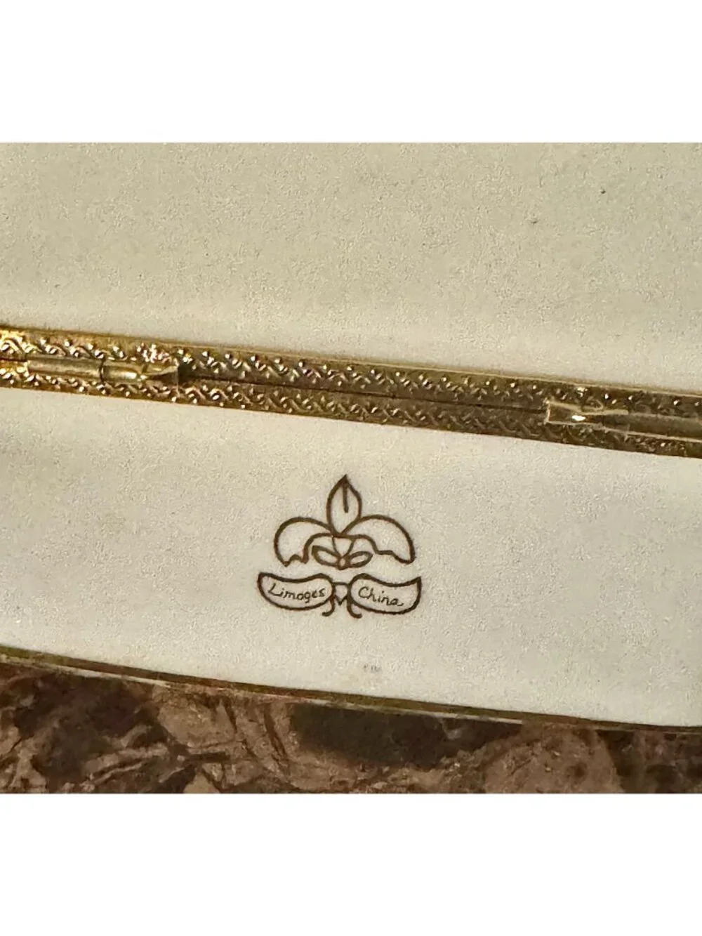Vintage Limoges China Hand-Painted Porcelain Purse Trinket Box